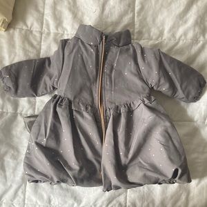 Penelope Mack//girls Grey polka dot infant jacket